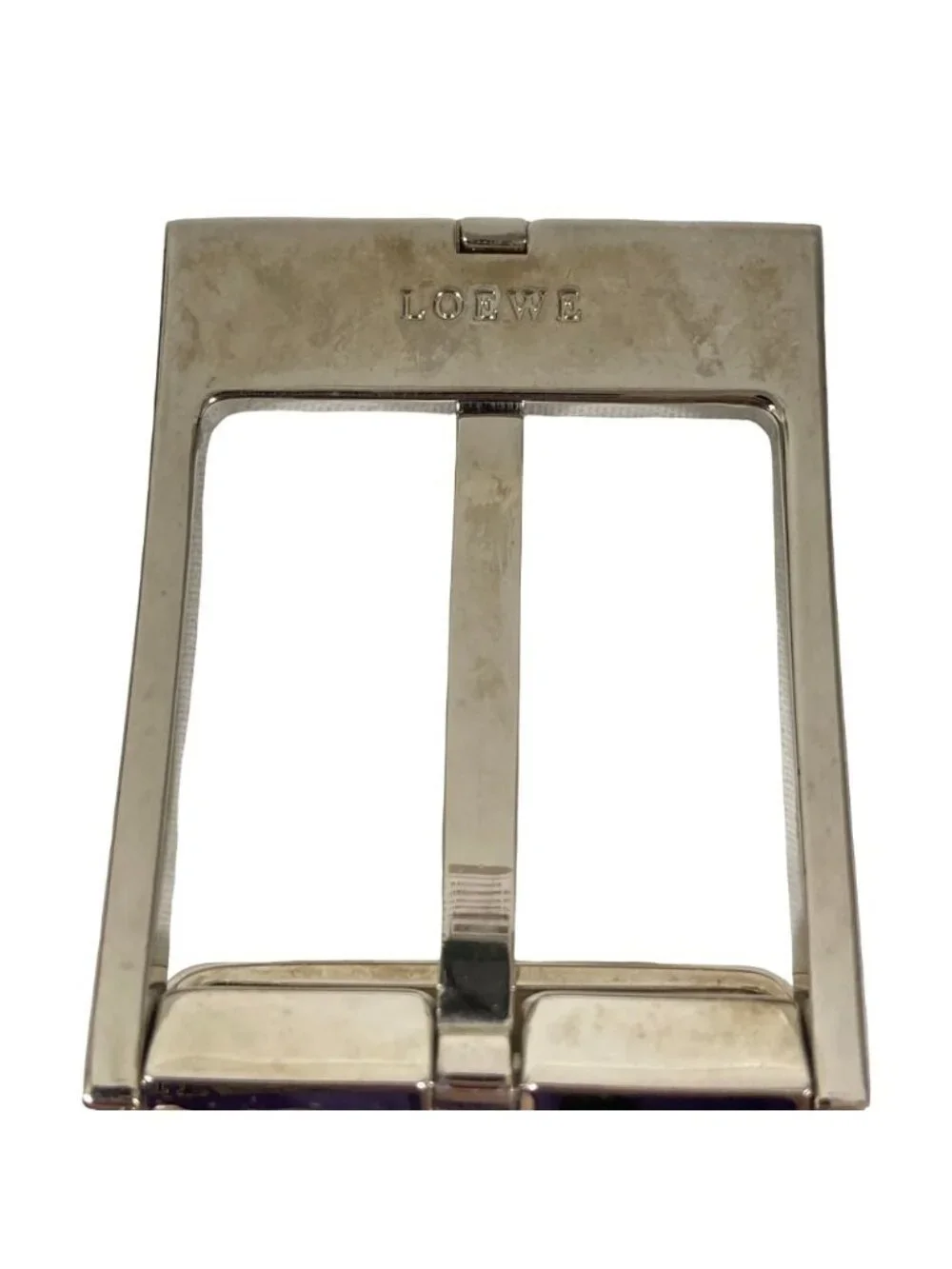 Loewe Reversible Leather Belt Black Brown Silver